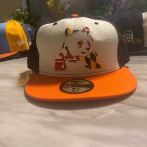 New Era Black, White, and Orange Panda Cap